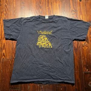 American Vintage M Y2K Thailand Elephant Tee Black Oversized